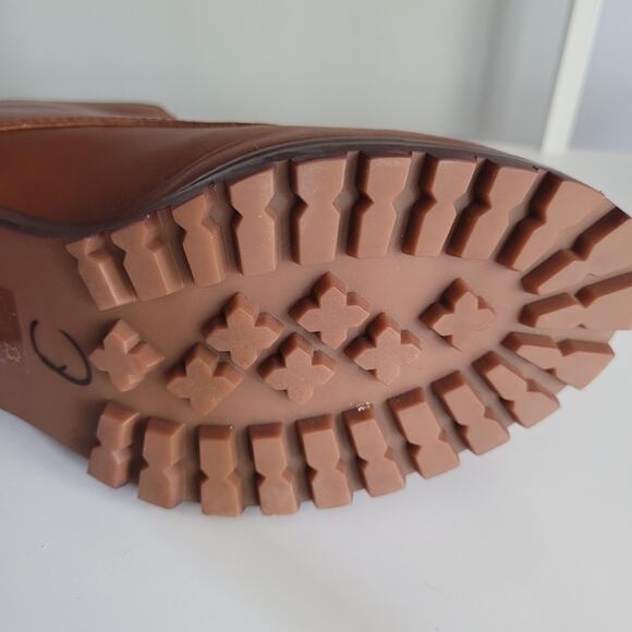 Madewell The Alyce Zip-Front Lugsole Boot in Dried Maple Caramel Brown -Size 7.5 - Picture 10 of 15